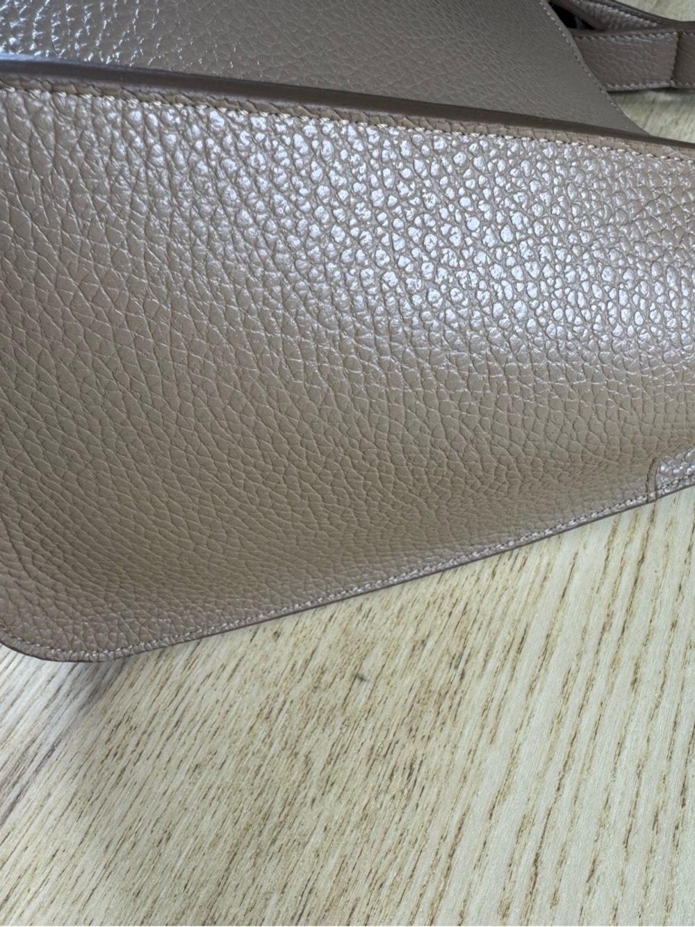 Cuyana Double Loop Cappuccino Pebbled Italian Leather Shoulder Bag Made in Italy - Picture 5 of 12